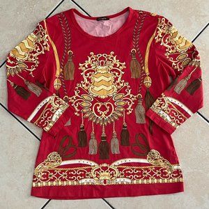 J MCLAUGHLIN Signature Tee Catalina Cloth Top 3/4 Sleeves - M